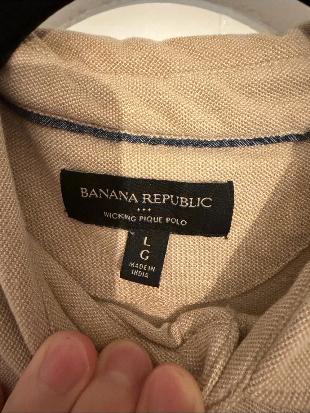 Banana Republic Men's Classic Polo Shirt with Pocket - Beige